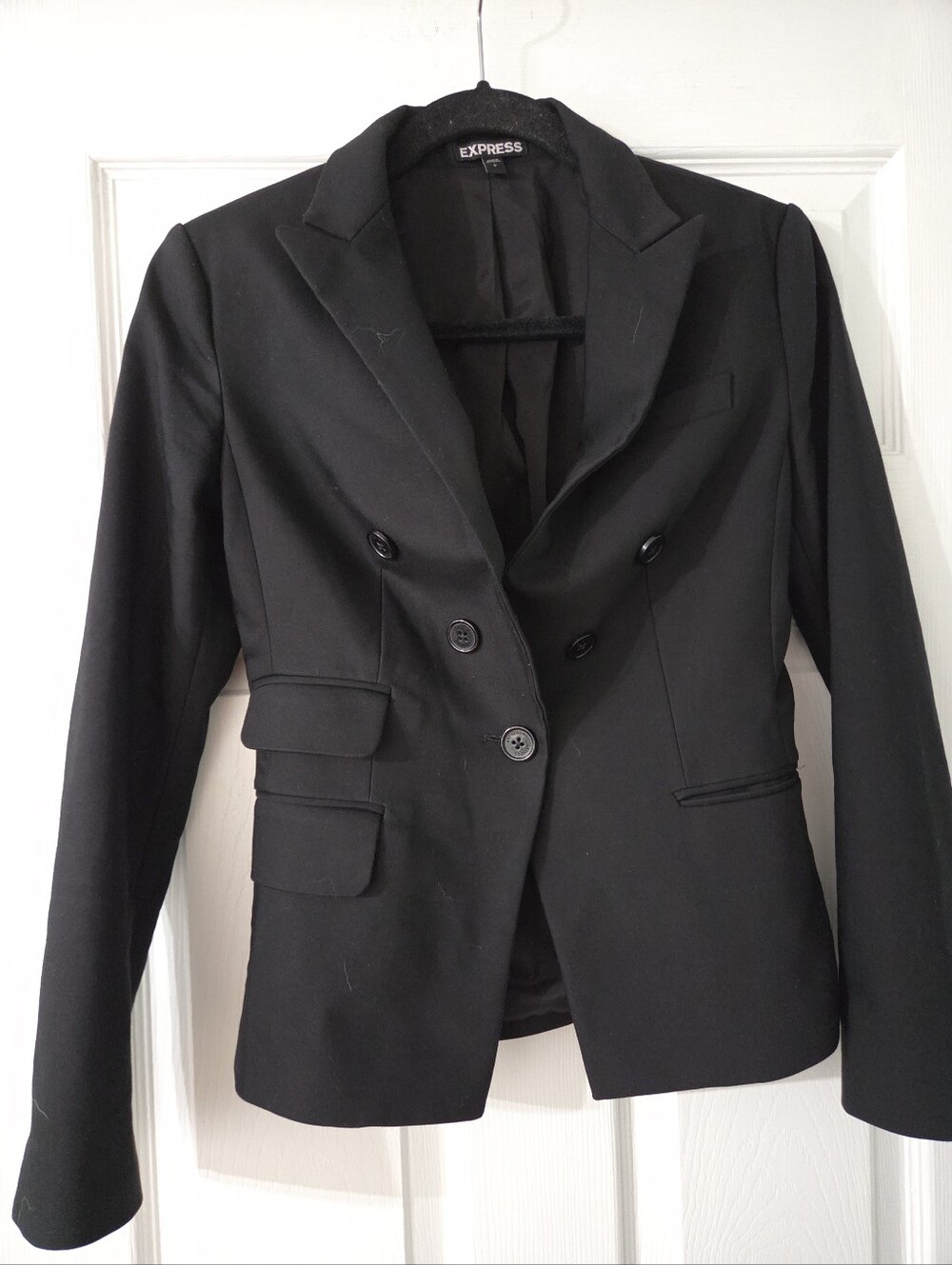 Express Black Double-Breasted Women's Blazer.  0
